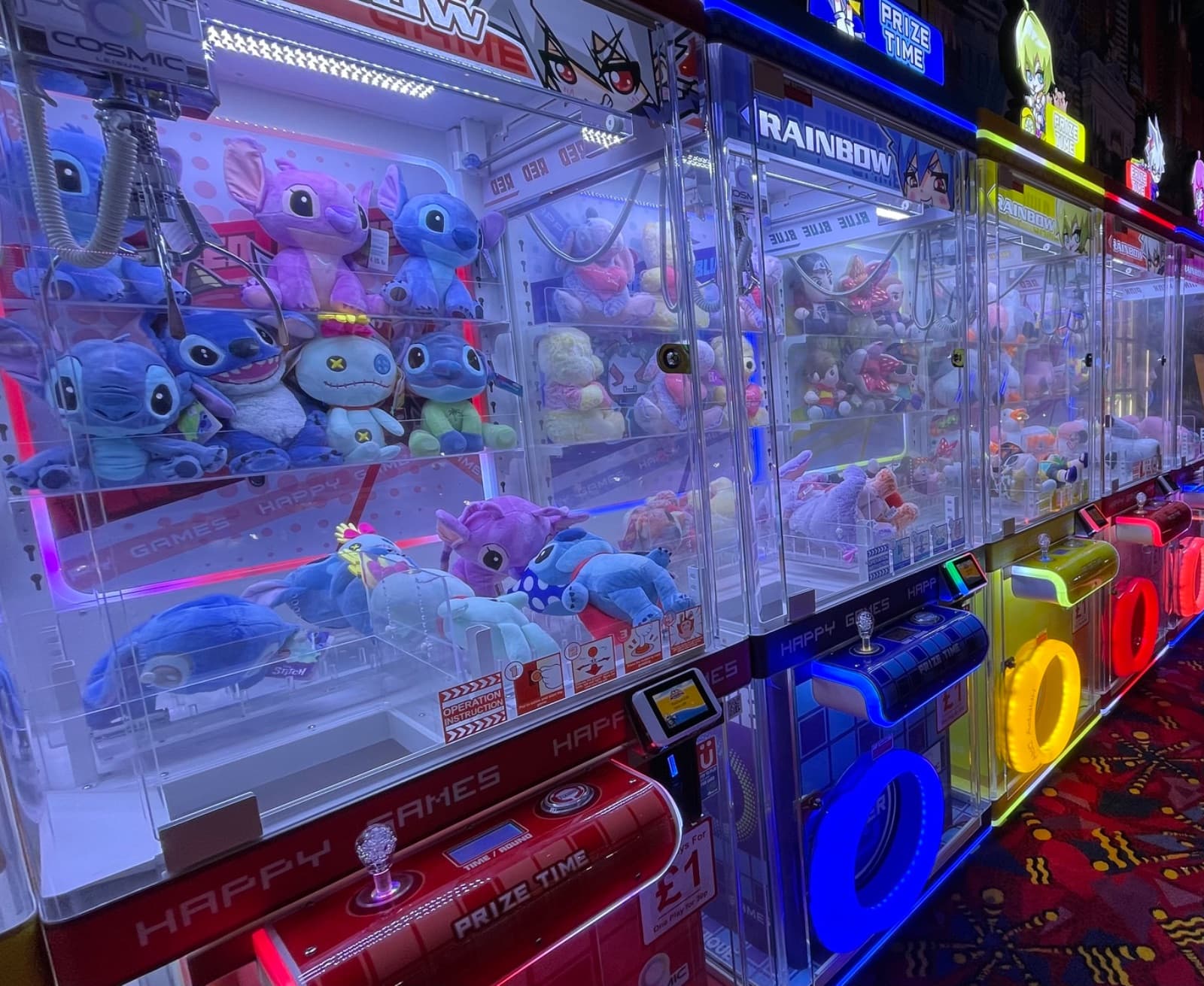 Claw machines at Clacton Beach