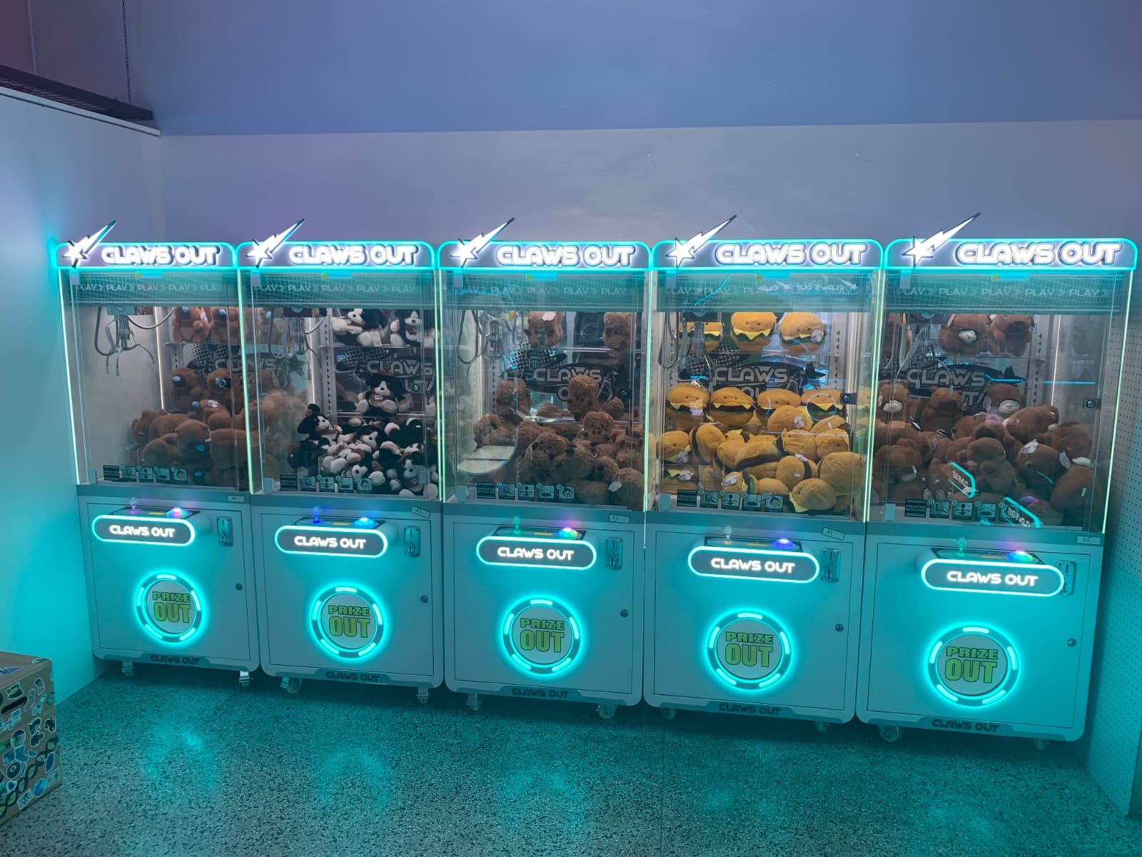Claw machines at Claws Out